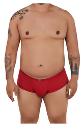 Xtremen 91103X microfiber red men’s briefs with a small blue brand tag on the waistband
