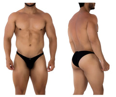 Black xtremen 91177 microfiber bikini briefs with sleek form-fitting design and subtle front logo detail