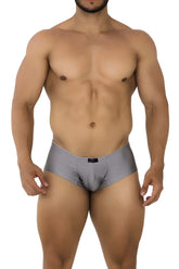Xtremen 91180 microfiber trunks in silver gray with a sleek, form-fitting design and a subtle sheen with a black brand tag