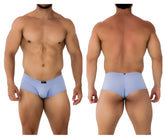 Xtremen 91181 microfiber trunks lilac color light blue form-fitting briefs with smooth fabric and black waistband tag