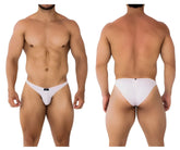 Xtremen 91183 white men’s briefs in pink microfiber with a minimalist design and smooth form-fitting fabric