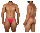 Bright pink xtremen 91189 tulle mesh thong made of smooth fabric shown from the back side