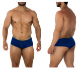 Xtremen 91190 jacquard trunks royal blue men’s briefs with jacquard fabric and contrasting lime green waistband