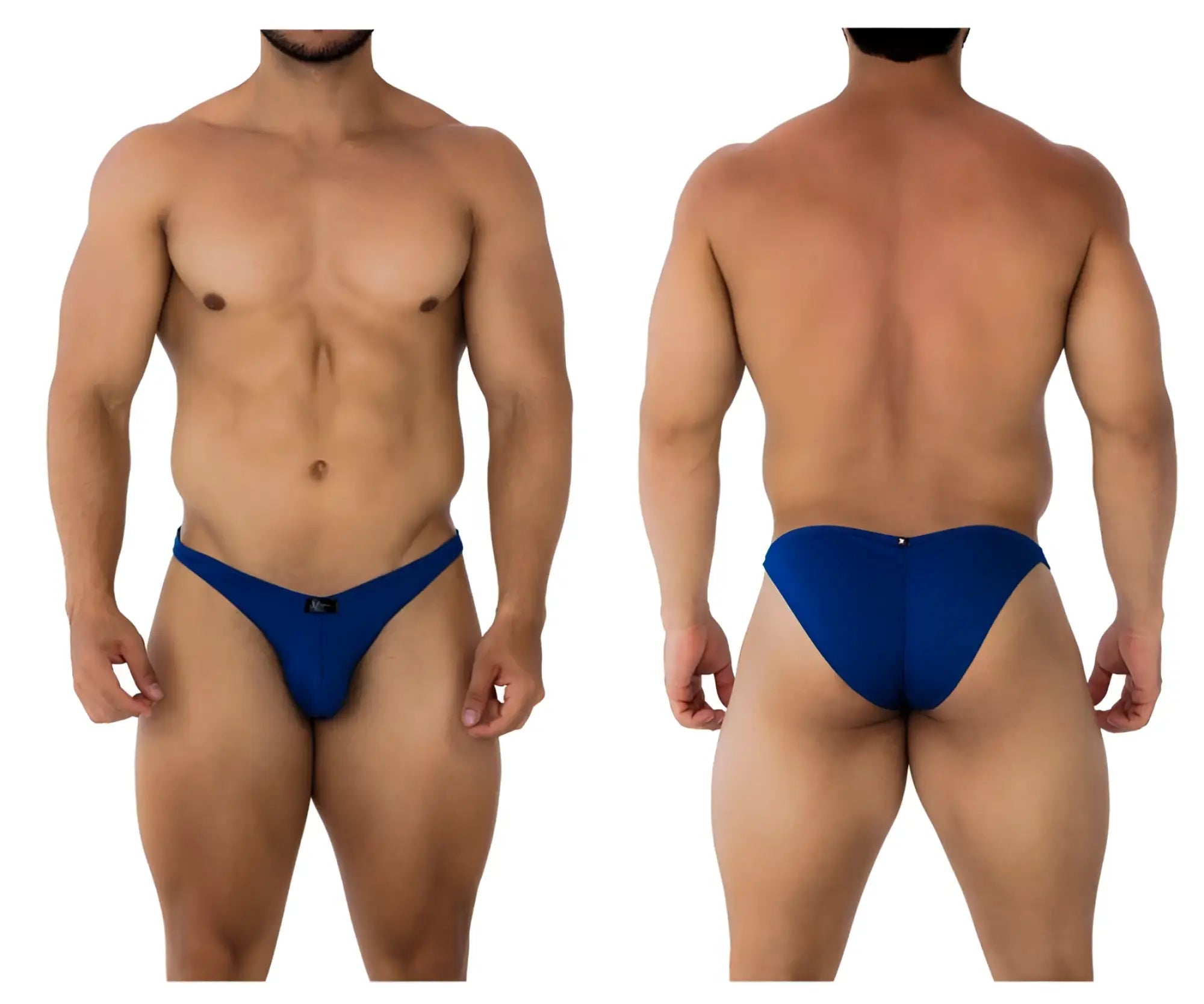 Xtremen 91192 jacquard bikini royal blue athletic briefs with sleek form-fitting design in jacquard fabric