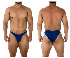 Xtremen 91192 jacquard bikini royal blue athletic briefs with sleek form-fitting design in jacquard fabric
