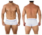 Xtremen 91196 jacquard trunks white briefs with thin blue trim and small logo on the waistband