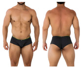 Black xtremen 91199 jacquard trunks with neon green trim featuring breathable fabric and comfortable fit