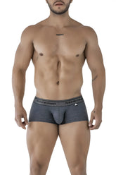 Gray heathered xtremen 91205b cotton blend men’s boxer briefs with contoured pouch and branded waistband