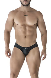 Black xtremen 91207b microfiber men’s briefs with a sleek form-fitting design and subtle waistband logo