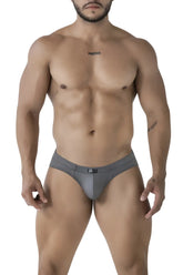Gray xtremen 91207b microfiber briefs with form-fitting design subtle elastic waistband and small front logo