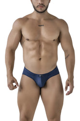 Navy blue Xtremen 91207B microfiber briefs for men featuring a subtle logo on the waistband