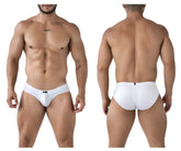 White xtremen 91207b microfiber briefs with sleek form fitting design and subtle logo on waistband