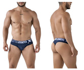 Navy blue cotton briefs with white extremenx branded waistband from xtremen 91208b microfiber thongs collection