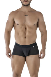 Black xtremen 91209b microfiber trunks with contoured pouch elastic waistband and small white logo on front