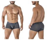 Gray xtremen 91209b microfiber men’s boxer briefs with textured waistband featuring the men xtr branding and front logo