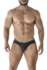 Black xtremen 91210b microfiber briefs with sleek form-fitting design and subtle logo on waistband in color black