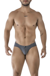 Xtremen 91210b microfiber gray men’s briefs with subtle textured fabric and small logo on waistband