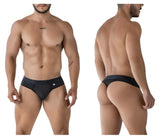 Black xtremen 91211b microfiber thongs with snug fit and small logo on waistband