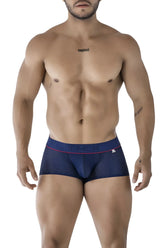 Navy blue mesh microfiber briefs with pink trim and capri waistband for comfortable everyday wear