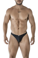 Xtremen 91214B black microfiber mesh briefs with subtle textured pattern and small brand logo on waistband