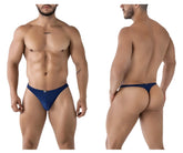 Navy blue mesh microfiber briefs with a small metallic logo on the front from xtremen 91214b collection