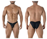 Xtremen 91215b microfiber bikini in black featuring a sleek, form-fitting design with subtle mesh pattern