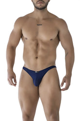 Navy blue mesh thong bikini with a small logo on the front band made of microfiber from xtremen 91215b