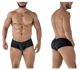 Black Xtremen 91216B microfiber trunks with a sleek form-fitting design and subtle perforated mesh pattern
