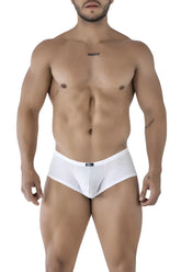Xtremen 91216B microfiber white mesh briefs with subtle perforated pattern and black brand tag at waistband
