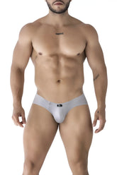 Light gray xtremen 91218 microfiber briefs with seamless design and subtle front logo for comfortable wear