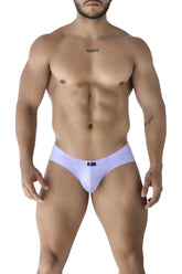 Xtremen 91218 microfiber briefs in lilac color featuring light purple form-fitting smooth fabric and a black waistband logo
