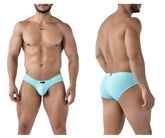 Light blue Xtremen 91218 microfiber briefs with sleek smooth fabric and minimal branding in seawater color