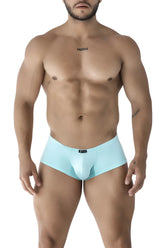 Light blue Xtremen 91219 microfiber trunks with form-fitting sleek fabric and black brand tag at waistband