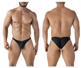 Black xtremen 91224 microfiber bikini briefs with subtle textured pattern and small logo on the front