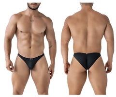 Black xtremen 91224 microfiber bikini briefs with subtle textured pattern and small logo on the front