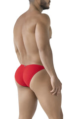 Xtremen 91224 microfiber bikini briefs in red with textured fabric for comfortable everyday wear