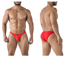 Red textured men’s microfiber briefs with a sleek form-fitting design from Xtremen 91224 microfiber bikini color red
