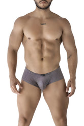 Xtremen 91225 microfiber gray men’s briefs with textured pattern and small black brand tag at the waistband