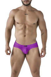 Vibrant purple xtremen 91227 microfiber briefs with a sleek form-fitting mesh design for comfortable wear