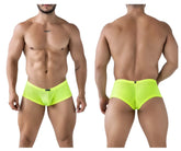 Neon green xtremen 91228 microfiber mesh briefs featuring breathable fabric and snug fit for active wear