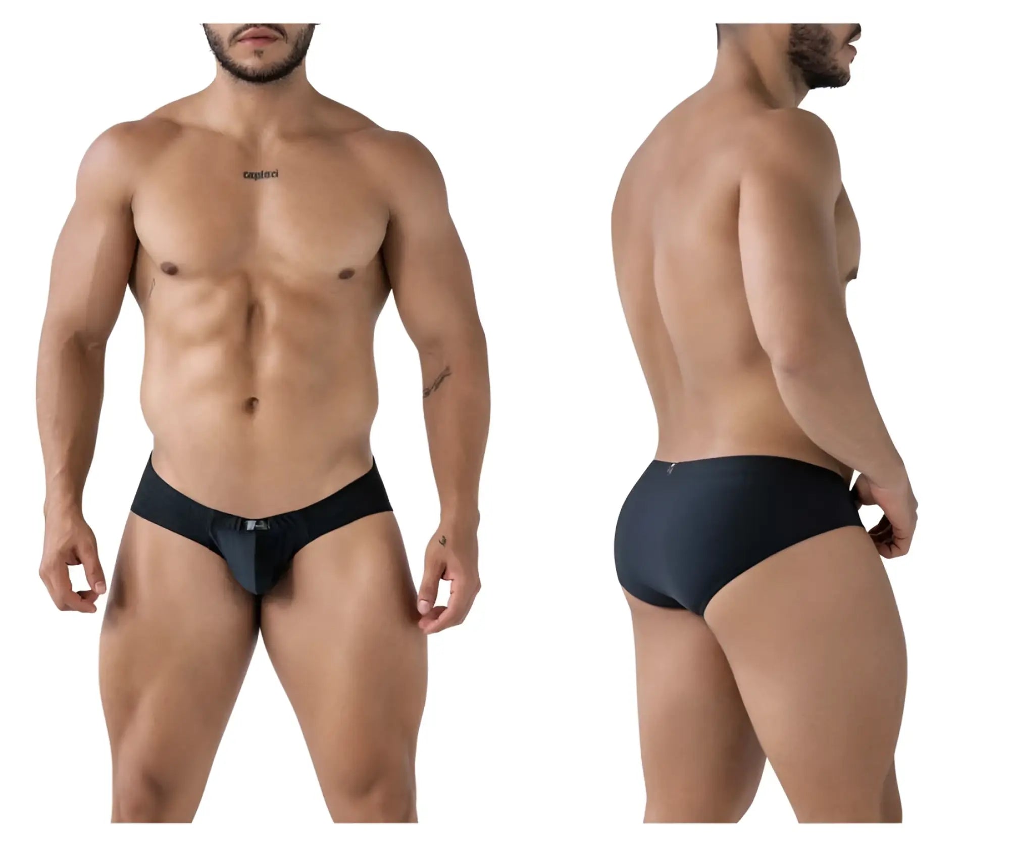 Xtremen 91233 microfiber briefs for men in black with a sleek form-fitting design and subtle waistband branding