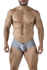 Xtremen 91234 microfiber trunks in gray with a sleek form-fitting design and black waistband trim for men