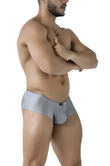 Silver metallic xtremen 91234 microfiber briefs in gray with a sleek form-fitting design and subtle waistband logo