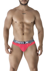 Bright pink xtremen 91235 microfiber men’s briefs with black and white xtreme branded waistband