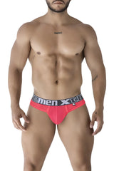 Bright pink xtremen 91235 microfiber men’s briefs with black and white xtreme branded waistband