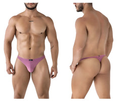 A sleek lavender blackberry microfiber thong with a minimalist design and subtle waistband branding