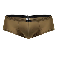 Xtremen 91240 microfiber olive green men’s swim trunks with black elastic waistband and brand tag