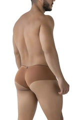 Tan-colored xtremen 91240 microfiber trunks with seamless design and subtle back seam detail shown from the back side