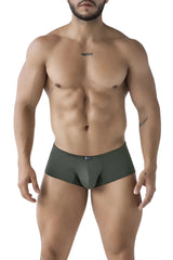 Dark olive green xtremen 91240 microfiber trunks with a sleek form-fitting design and subtle waistband logo for men