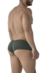 Dark olive green xtremen 91240 microfiber trunks with smooth form-fitting fabric and subtle back seam details visible